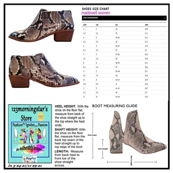Madewell Snake Print Ankle Boots - Picture 10 of 10